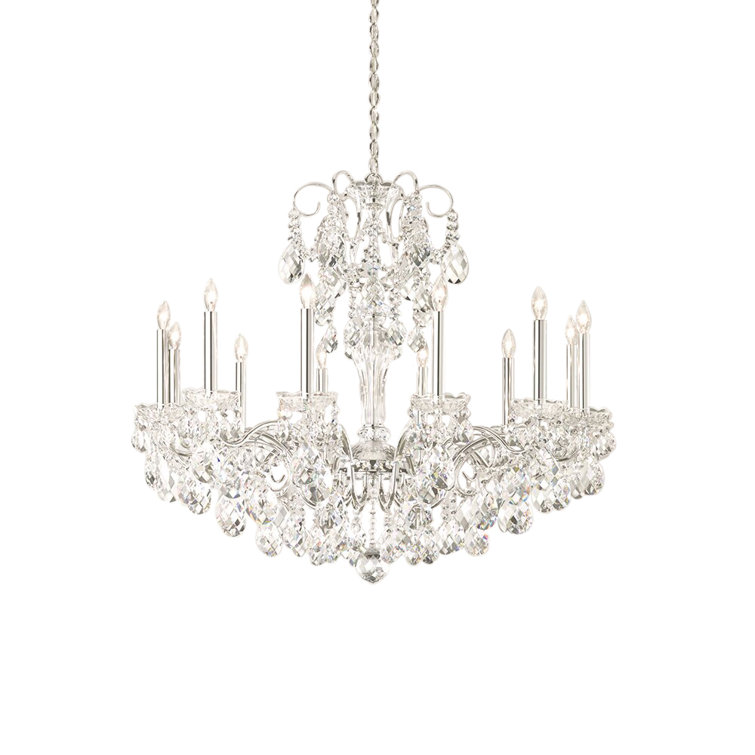 Sonatina 12-Light Polished Silver Crystal Chandelier