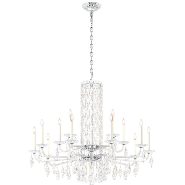 Sarella Classic White 15-Light Chandelier with Clear Heritage Crystals