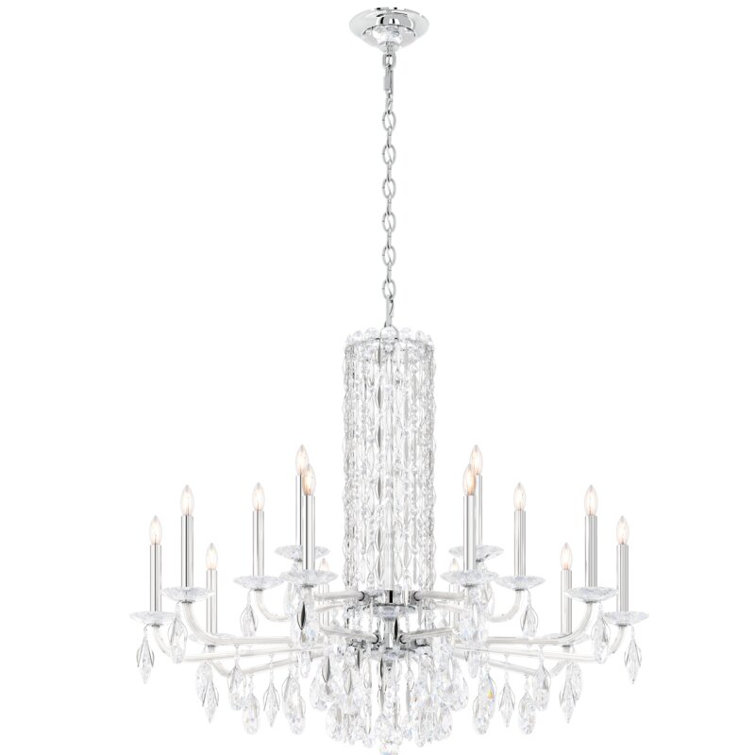 Sarella 15-Light Stainless Steel Heritage Crystal Chandelier