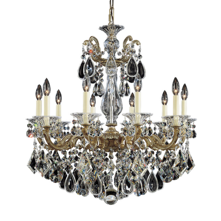 Antique Silver La Scala 10-Light Heritage Clear Crystal Chandelier