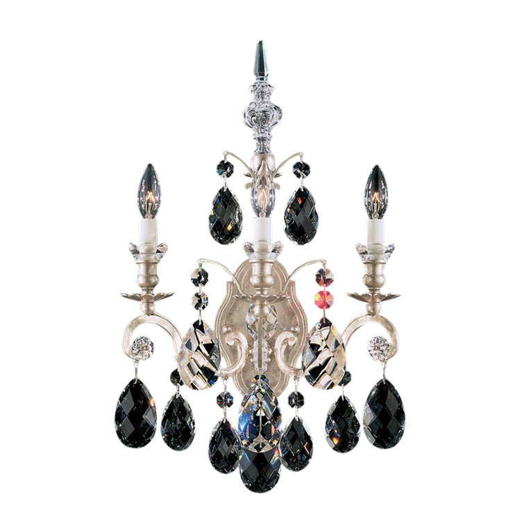 Heirloom Gold 3-Light Crystal Sconce with Heritage Clear Accents
