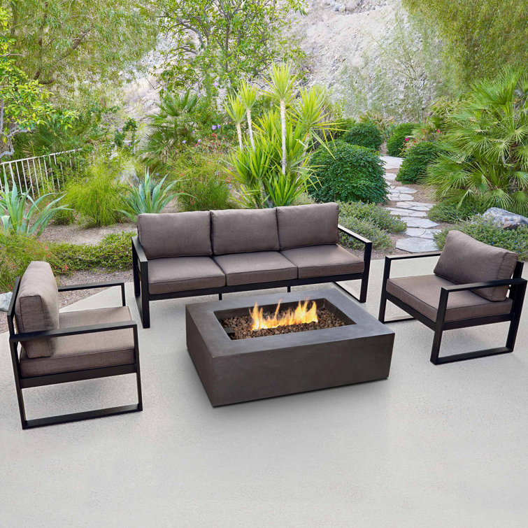 Baltic Black Metal Outdoor 3-Seat Sofa with Cushions