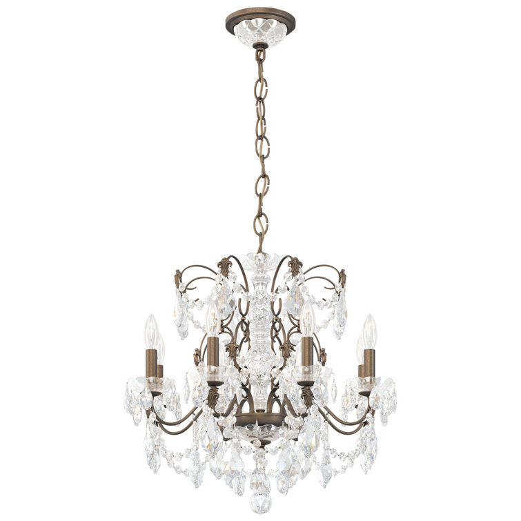 Etruscan Gold 8-Light Crystal Chandelier with Clear Heritage Crystals