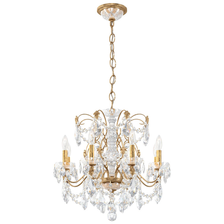 Polished Silver 8-Light Heritage Crystal Chandelier