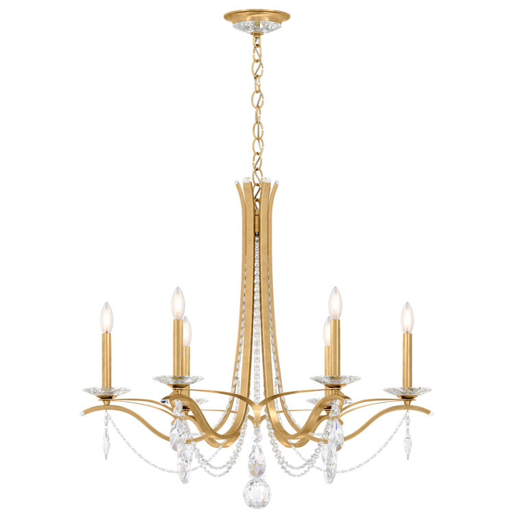 Heirloom Gold and Clear Crystal 6-Light Chandelier