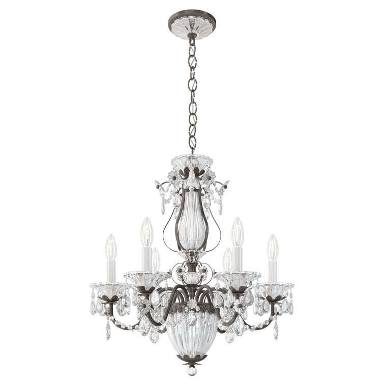 Mini Heirloom Bronze Heritage Crystal 6-Light Chandelier