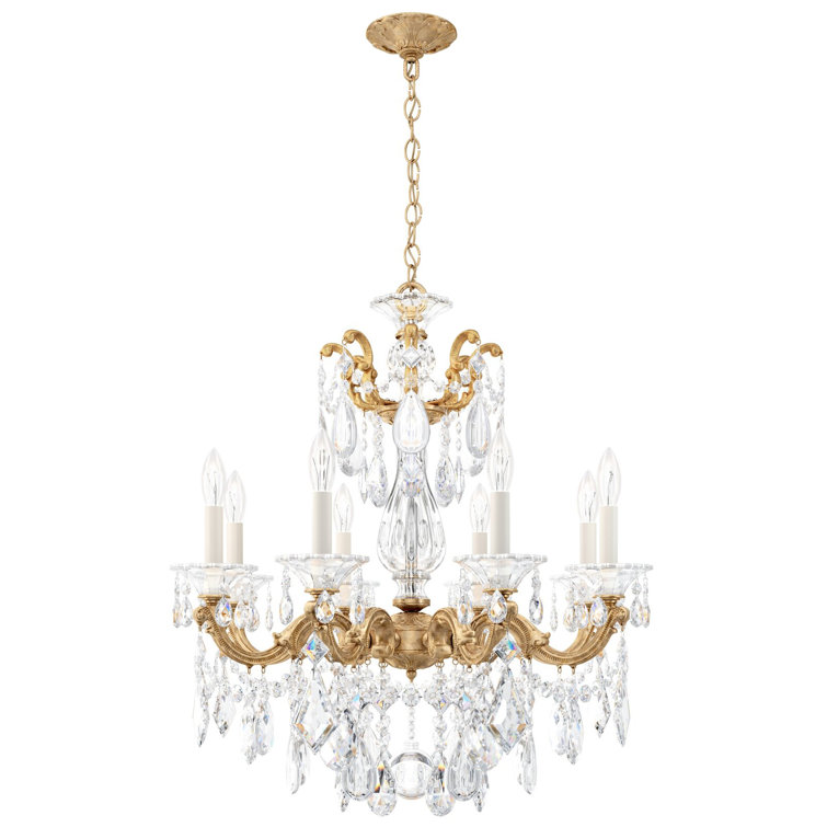 La Scala French Gold 8-Light Traditional Crystal Chandelier