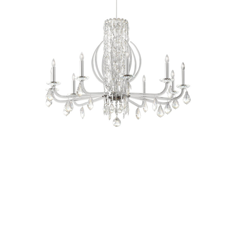 Sarella Antique Silver 10-Light Crystal Empire Chandelier