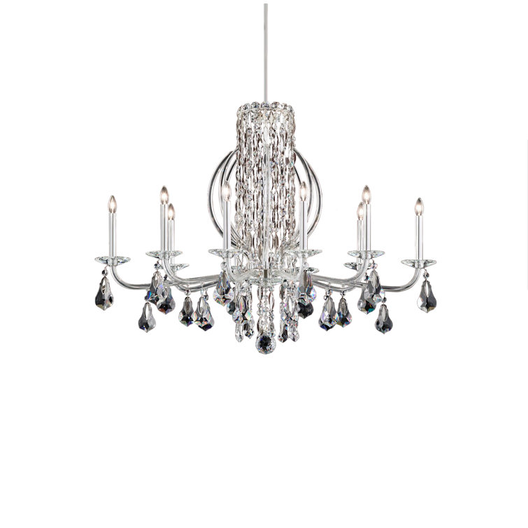 Sarella Stainless Steel 10-Light Empire Chandelier with Clear Heritage Crystals