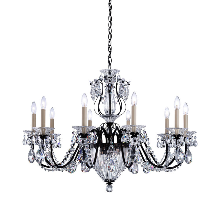 Heirloom Bronze 13-Light Beaded Chandelier with Clear Crystal