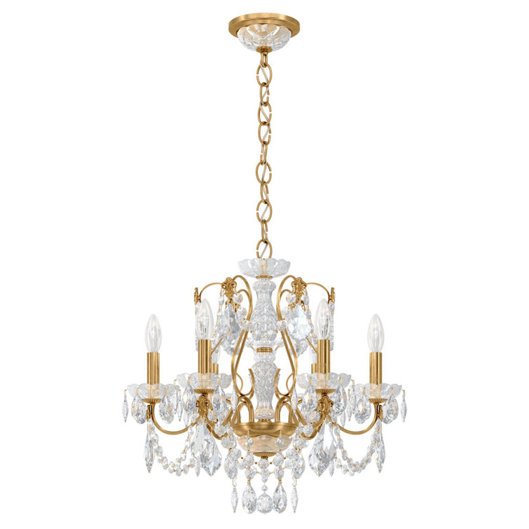 Heirloom Gold 6-Light Clear Heritage Crystal Chandelier
