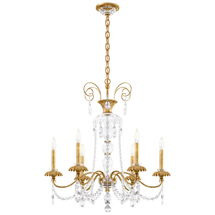 Helenia Heirloom Gold 6-Light Traditional Crystal Chandelier