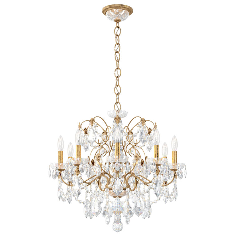 French Gold 9-Light Crystal Chandelier with Clear Heritage Crystals