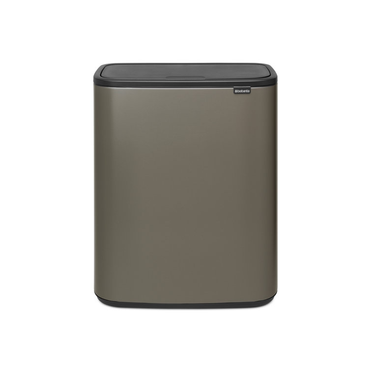 Platinum Stainless Steel Touch Top Kitchen Trash Can, 16 Gallon