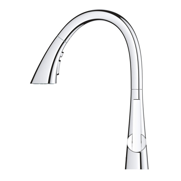 Chrome Single-Handle Pull-Down Kitchen Faucet with Triple Spray