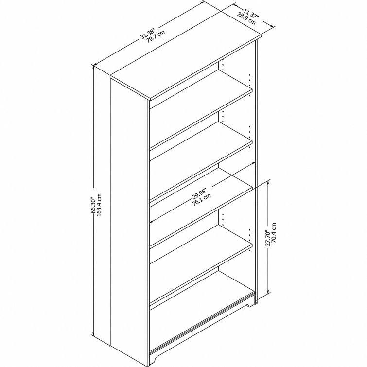 Cabot Reclaimed Pine 66" Tall Adjustable 5-Shelf Bookcase