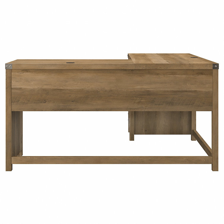 Modern Farmhouse Reclaimed Pine L-Shaped Desk with Storage