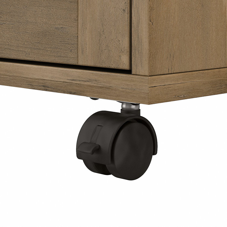 Reclaimed Pine 2-Drawer Mobile Filing Cabinet with Lockable Casters
