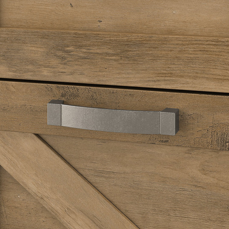 Reclaimed Pine 2-Drawer Mobile Filing Cabinet with Lockable Casters