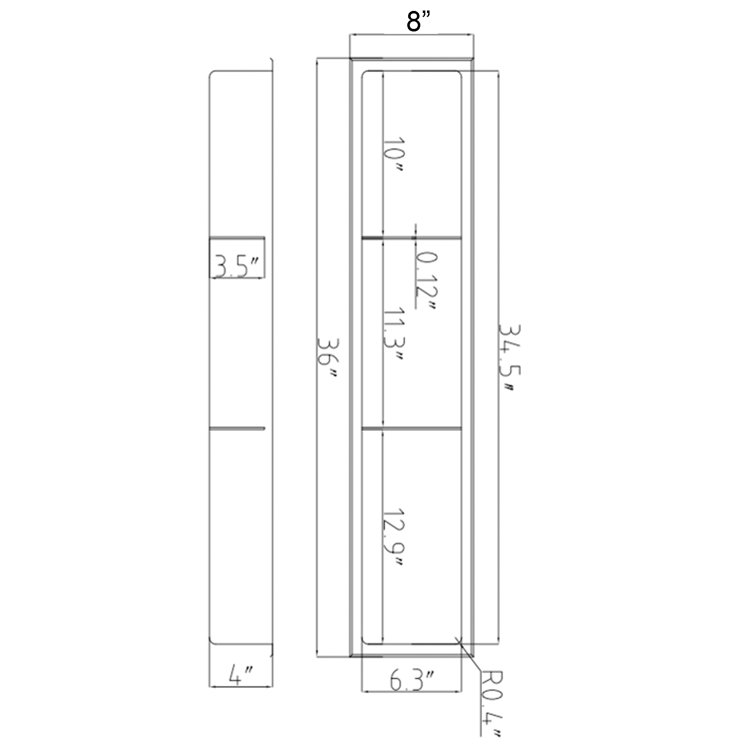 Brushed Stainless Steel Triple Shelf Shower Niche