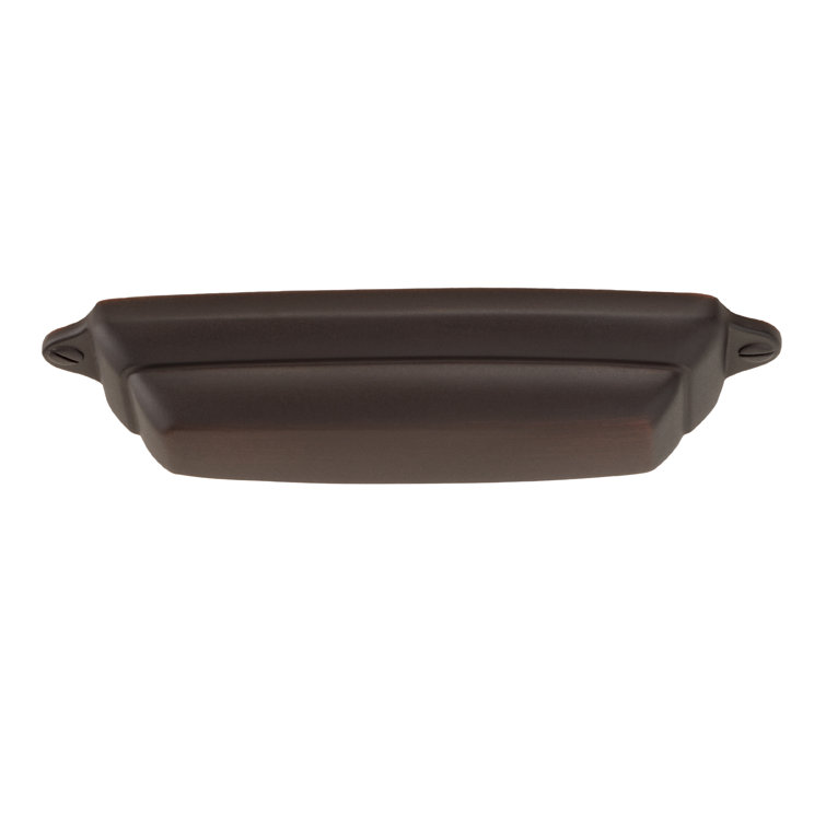 Satin Copper Brushed Traditional Cup Pull with Mounting Hardware