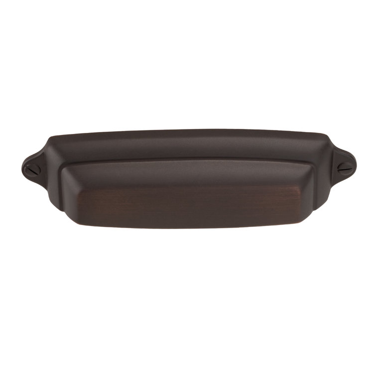 Satin Copper Brushed Traditional Cup Pull with Mounting Hardware
