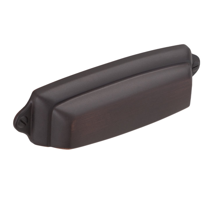Satin Copper Brushed Traditional Cup Pull with Mounting Hardware