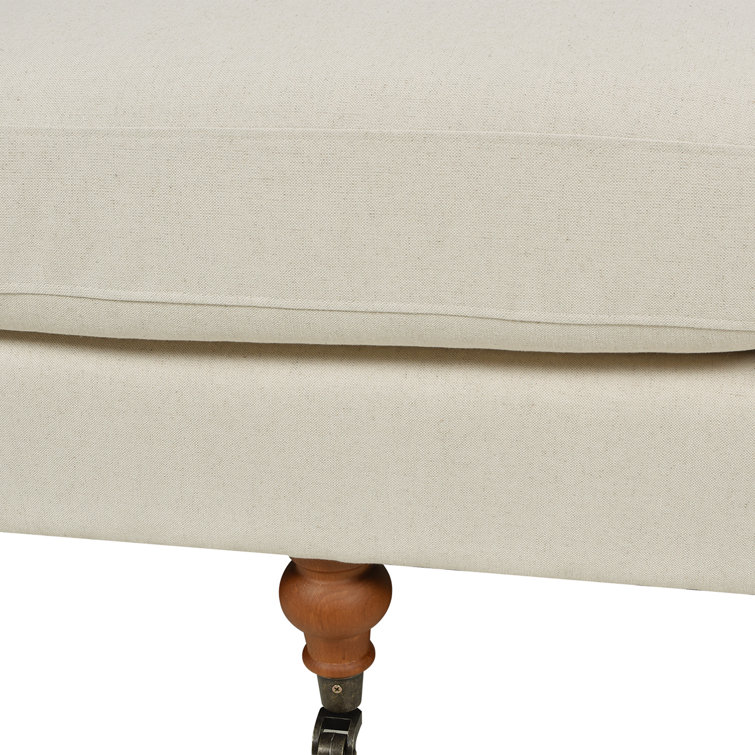 Alana Light Beige Linen Upholstered Lawson Sofa with Removable Cushions