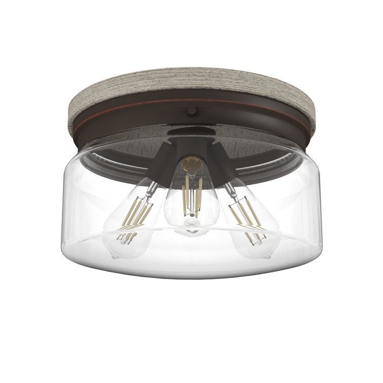 Devon Park Onyx Bengal 13" LED Glass Farmhouse Flush Mount