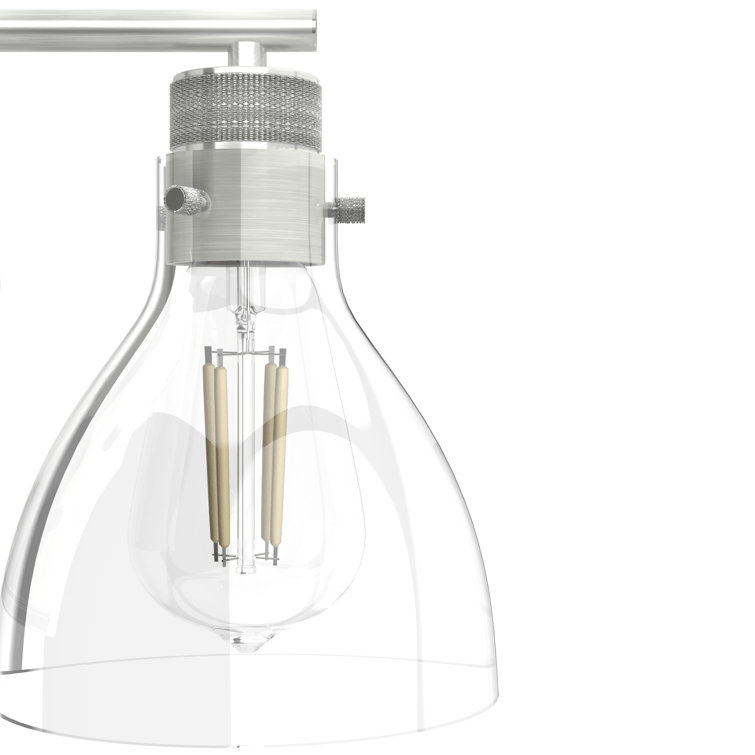 Brushed Nickel 1-Light Outdoor Wall Sconce with Clear Glass Shade
