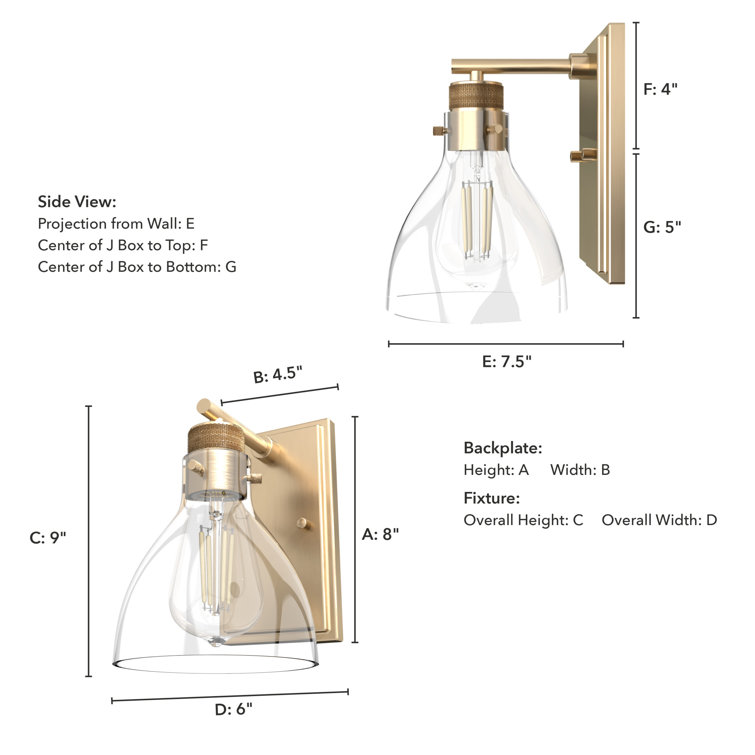 Van Nuys 6" Gold Industrial Outdoor Wall Sconce