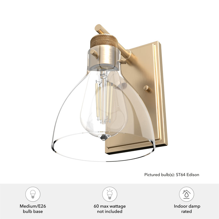 Van Nuys 6" Gold Industrial Outdoor Wall Sconce