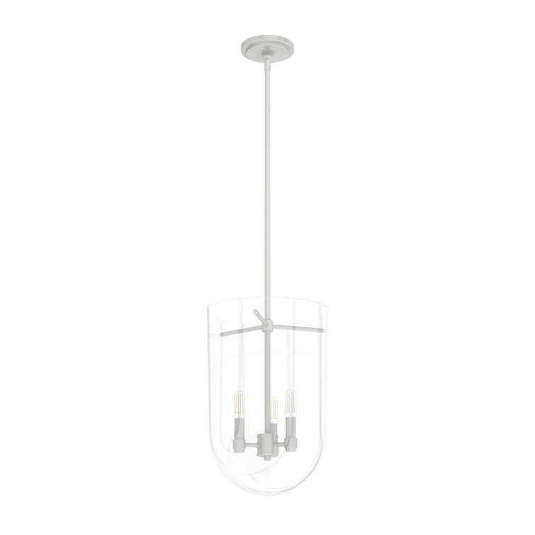 Sacha Brushed Nickel 16" Modern LED Pendant Light with Clear Glass