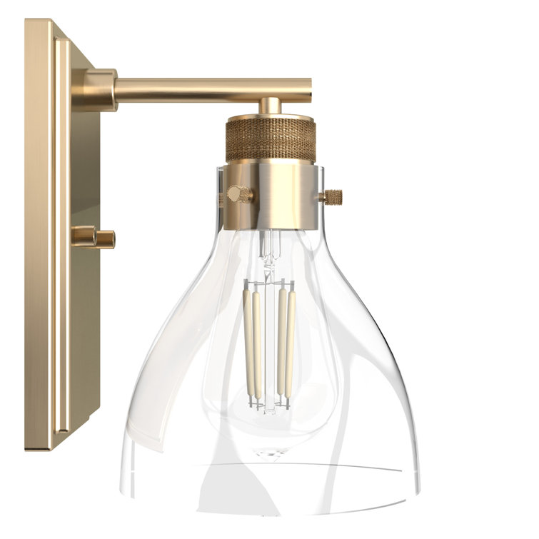 Van Nuys 6" Gold Industrial Outdoor Wall Sconce