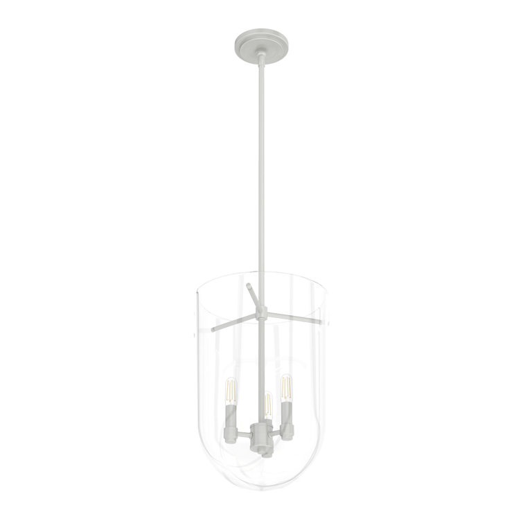 Sacha Brushed Nickel 16" Modern LED Pendant Light with Clear Glass