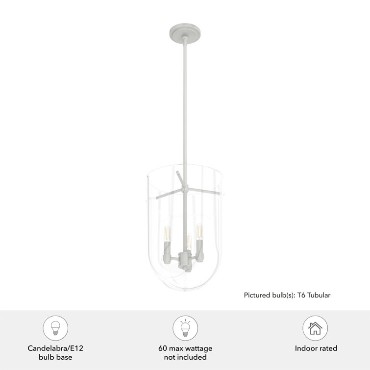 Sacha Brushed Nickel 16" Modern LED Pendant Light with Clear Glass