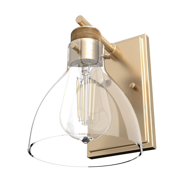 Van Nuys 6" Gold Industrial Outdoor Wall Sconce