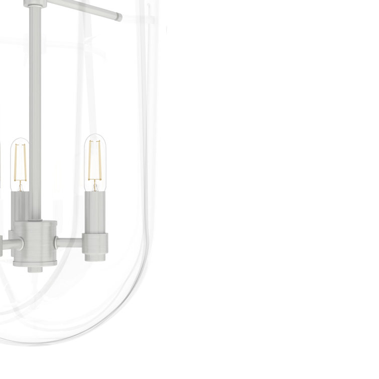 Sacha Brushed Nickel 16" Modern LED Pendant Light with Clear Glass