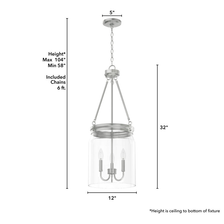 Devon Park Brushed Nickel Large Farmhouse Jar Pendant Light