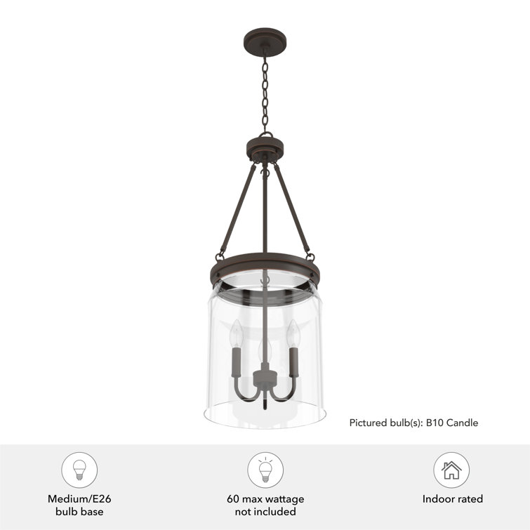 Devon Park Onyx Bengal 3-Light Glass Jar Pendant
