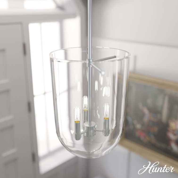 Sacha Brushed Nickel 16" Modern LED Pendant Light with Clear Glass