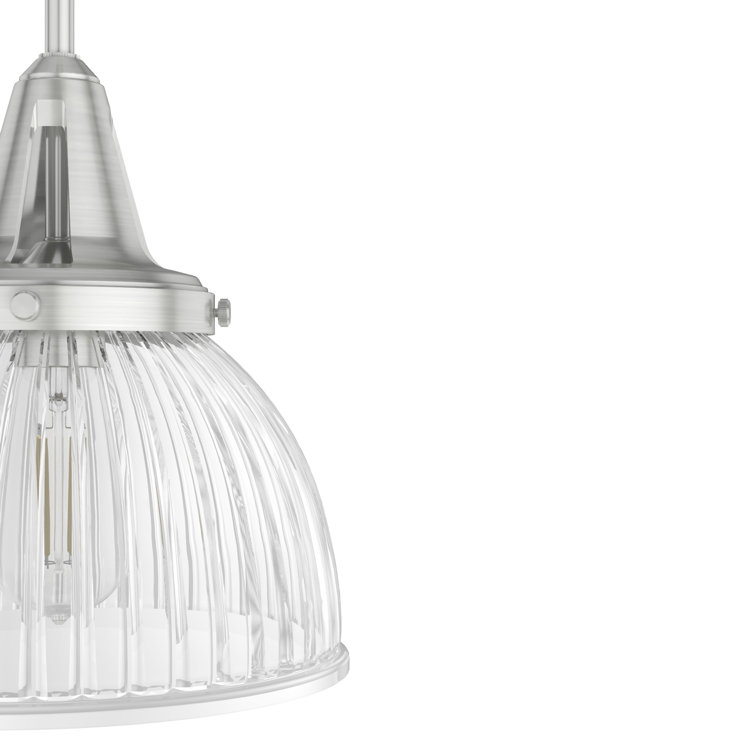 Cypress Grove Brushed Nickel Mini Pendant with Fluted Glass