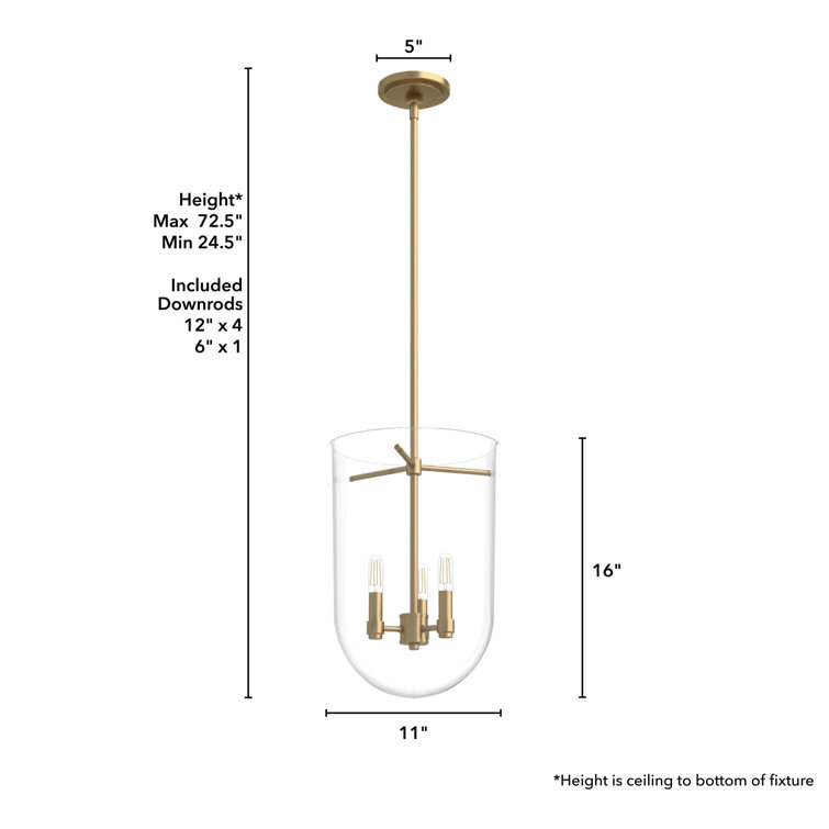 Alturas Gold 3-Light Glass LED Pendant