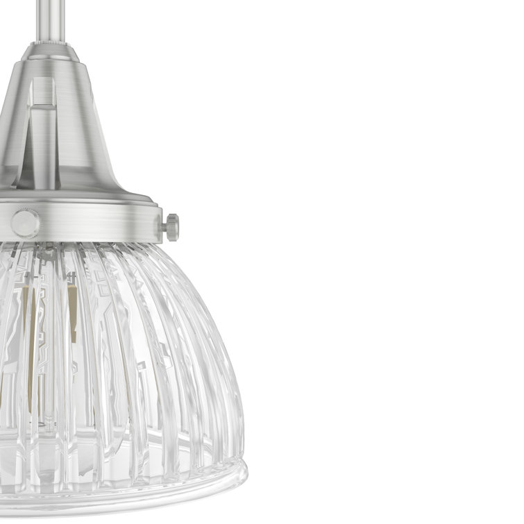 Cypress Grove Brushed Nickel Mini Pendant with Fluted Glass