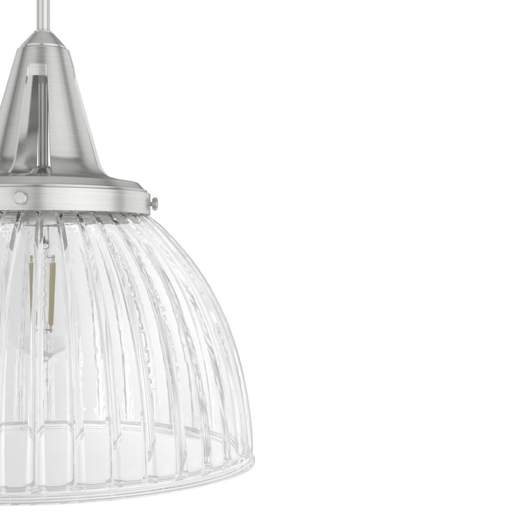 Cypress Grove Brushed Nickel Mini Pendant with Fluted Glass