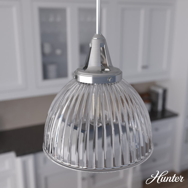 Cypress Grove Brushed Nickel Mini Pendant with Fluted Glass