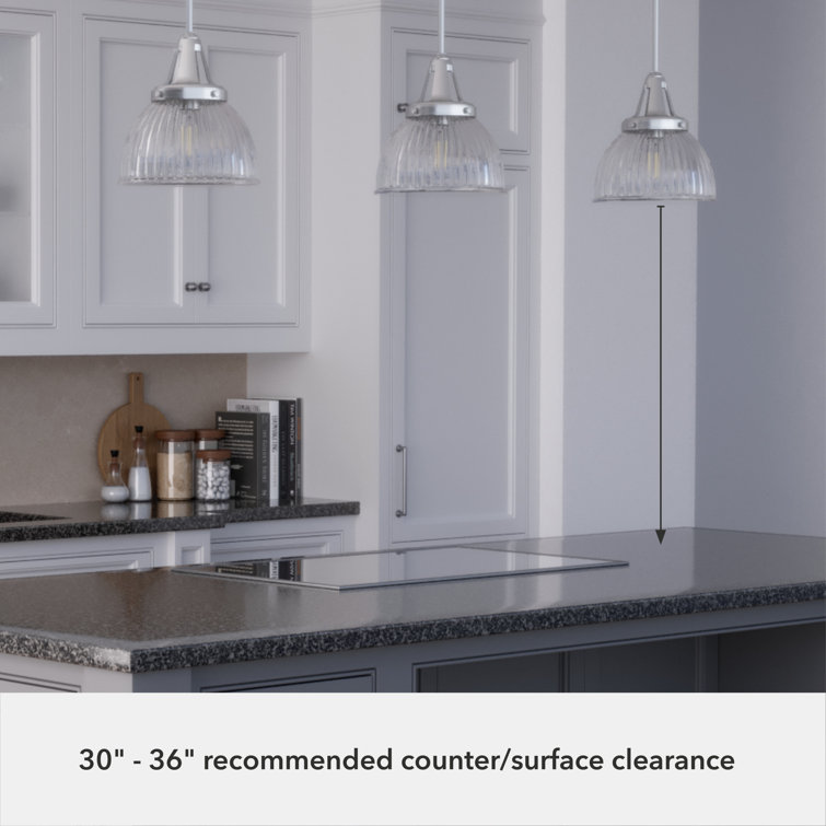 Cypress Grove Brushed Nickel Mini Pendant with Fluted Glass