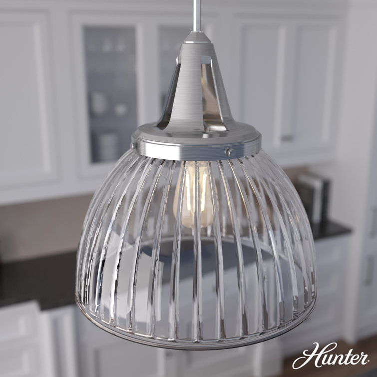 Cypress Grove Brushed Nickel Mini Pendant with Fluted Glass