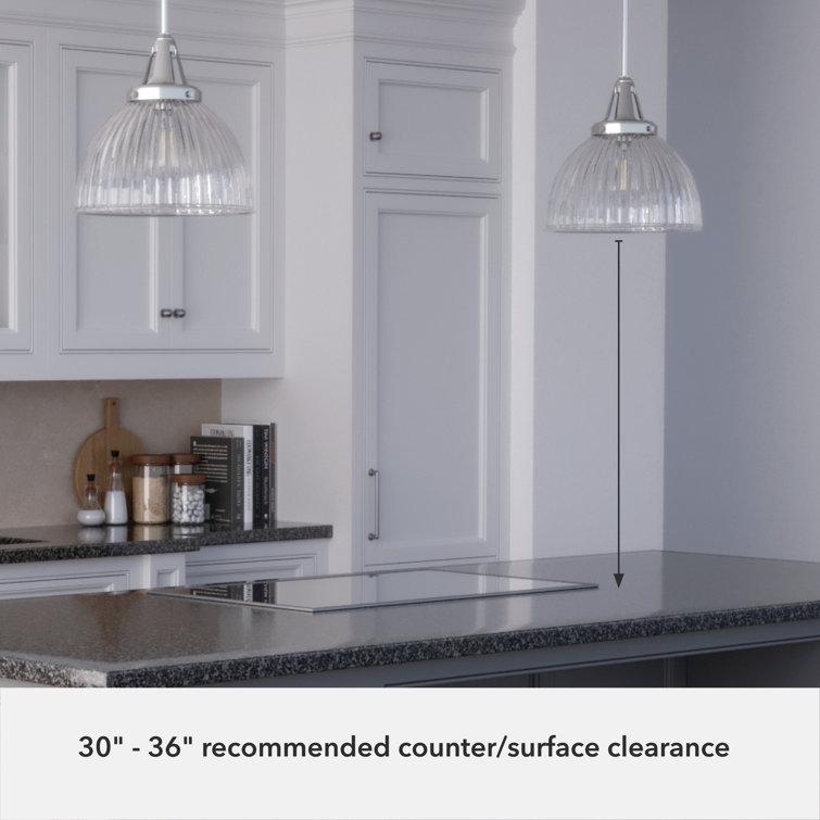 Cypress Grove Brushed Nickel Mini Pendant with Fluted Glass