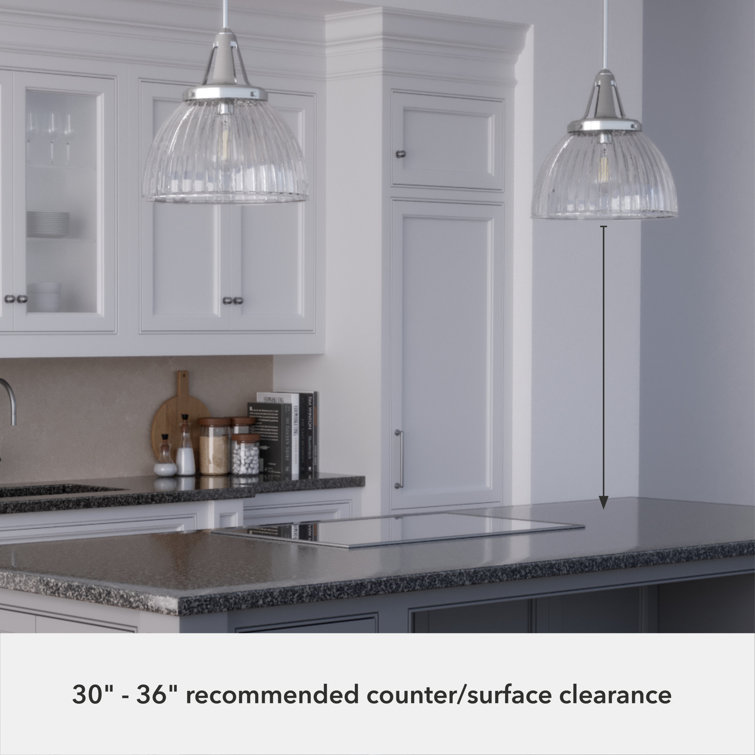 Cypress Grove Brushed Nickel Mini Pendant with Fluted Glass